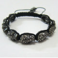 Black Skull Shamballa Bracelets Wholesale Handmade Shamballa Crystal Ball Bracelets BR69